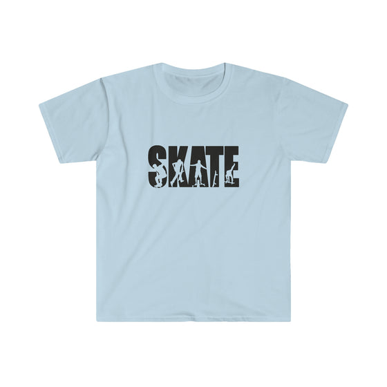 CHILL STITCH – Sporting Name Athlete Silhouettes - Unisex Soft Style T-Shirt – Skate Skateboarding