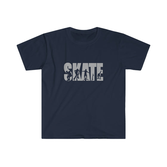 CHILL STITCH – Sporting Name Athlete Silhouettes - Unisex Soft Style T-Shirt – Skate Skateboarding