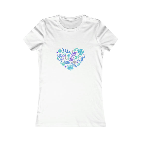 CHILL STITCH – Women’s Bella Canvas -T-shirt –  Flower Heart